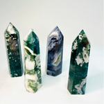 Moss Agate Crystal Point 7.5 cm