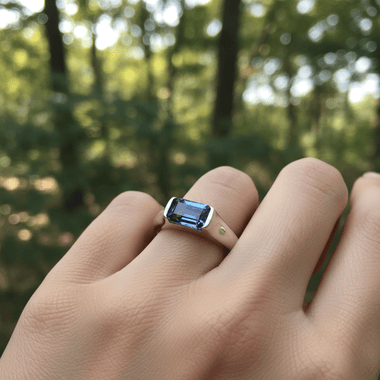 925 Sterling Silver Authentic Tanzanite Crystal Ring | Spiritual Awareness Intuition Transformation - Ai NeDefault Category