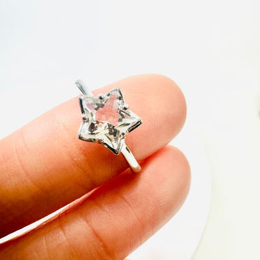 925 Sterling Silver Clear Quartz Crystal Ring - Ai NeGifts & Crystals