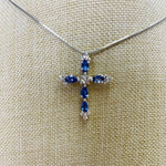 925 Sterling Silver Cross Authentic Tanzanite Crystal Pendant | Spiritual Awareness Intuition Transformation - Ai NeDefault Category