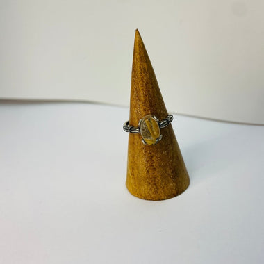 925 Sterling Silver Golden Rutile Crystal Ring - Ai NeGifts & Crystals
