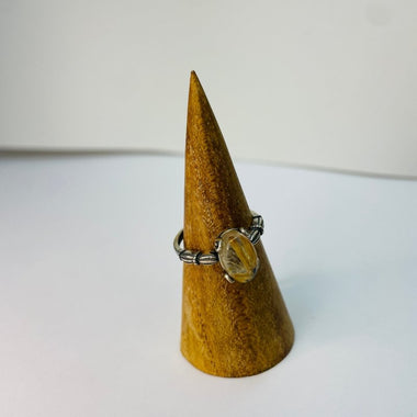 925 Sterling Silver Golden Rutile Crystal Ring - Ai NeGifts & Crystals