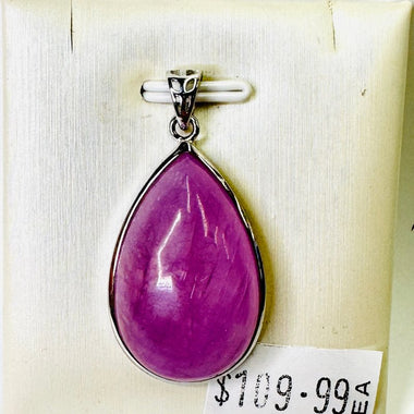 925 Sterling Silver Kunzite Crystal Pendant 27mm - Ai NeDefault Category