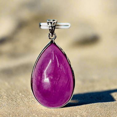 925 Sterling Silver Kunzite Crystal Pendant 27mm - Ai NeDefault Category