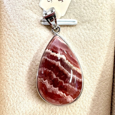 925 Sterling Silver Rhodochrosite Crystal Pendant - Ai NeJewellery