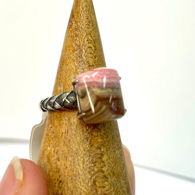 925 Sterling Silver Rhodochrosite Crystal Ring - Ai NeJewellery