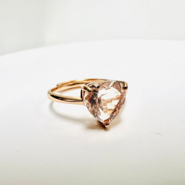 925 Sterling Silver Rose Gold Plated Ring Crystal Gemstone Rose Quartz - Ai NeDefault Category
