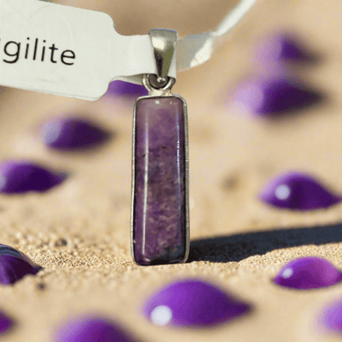 925 Sterling Silver Sugilite Crystal Pendant | Spiritual Growth Protection Healing - Ai NeDefault Category