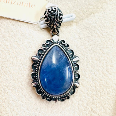 925 Sterling Silver Tanzanite Crystal Pendant | Spiritual Awareness Intuition Transformation - Ai NeDefault Category
