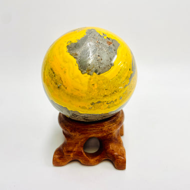 RARE Authentic High Quality Wasp 109 grams 4.5 cm diameter / Bumble Bee Jasper Sphere