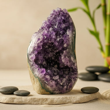 Amethyst Geode Cluster Stand Alone 1,366 grams - Ai Ne