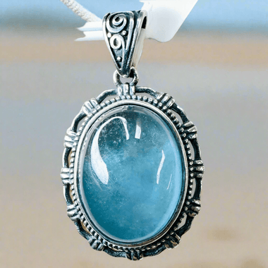 Aquamarine Sterling Silver Crystal Pendant 16mm - Ai NeDefault Category