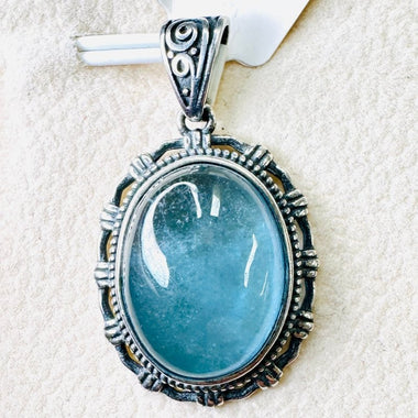 Aquamarine Sterling Silver Crystal Pendant - Ai NeDefault Category