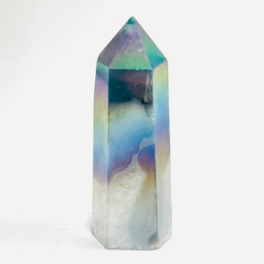 Aura Moss Agate Crystal Point 85 grams | 8cm - Ai Ne