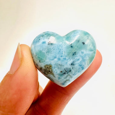 Authentic Larimar Crystal Love Heart 3cm | Healing Energy Communication and Expression - Ai NeDefault Category