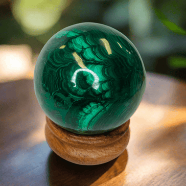 Authentic Malachite Natural Crystal Gemstone Sphere 380 grams Stone of Transformation - Ai NeDefault Category