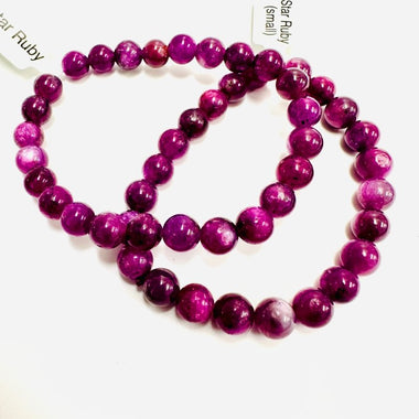 Authentic Ruby Star Round Bead Crystal Bracelet Small | Radiate Passion and Spiritual Vibrancy 7mm - Ai NeDefault Category