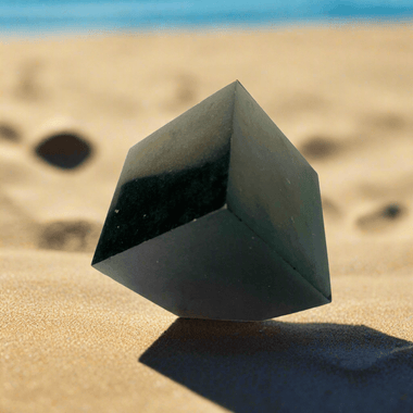 Black Tourmaline Crystal Diagonal Cube | Enhance Protection 712 grams | 6 cm - Ai Ne