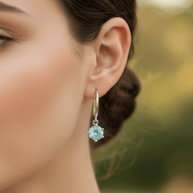 Blue Topaz 925 Silver Earrings | Embrace Sparkling Elegance and Spiritual Serenity - Ai NeDefault Category