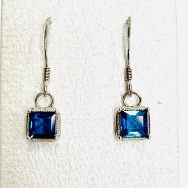 Blue Topaz Crystal 925 Silver Earrings | Embrace Sparkling Elegance and Spiritual Serenity - Ai NeDefault Category