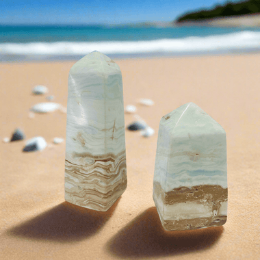 Carribean Calcite Crystal Small Obelisk / Points 227 grams - Ai NeGifts & Crystals