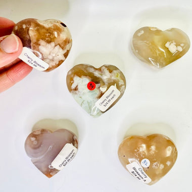 Cherry Blossom Agate Crystal Gemstone Heart | Embrace Beauty and Inner Harmony 5cm - Ai NeDefault Category