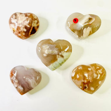 Cherry Blossom Agate Crystal Gemstone Heart | Embrace Beauty and Inner Harmony 5cm - Ai NeDefault Category