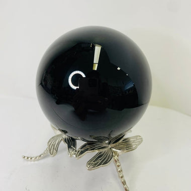 Genuine Black Obsidian Gemstone Crystal Sphere 6.5 cm - Ai NeGifts & Crystals