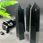 Genuine Black Obsidian Gemstone Crystal Tower 871 grams - Ai Ne