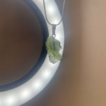 Genuine Moldavite Pendant from Czech Republic 1.6 grams total weight including silver - Ai NeGifts & Crystals