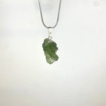 Genuine Moldavite Pendant from Czech Republic 1.6 grams total weight including silver - Ai NeGifts & Crystals