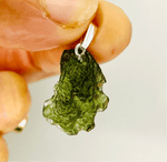 Genuine Moldavite Pendant from Czech Republic 2.3 grams total weight including silver - Ai NeGifts & Crystals