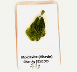 Genuine Moldavite Pendant from Czech Republic 2.3 grams total weight including silver - Ai NeGifts & Crystals