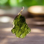 Genuine Moldavite Pendant from Czech Republic 2.3 grams total weight including silver - Ai NeGifts & Crystals