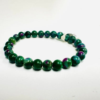 Genuine RUBY Zoisite Gemstone Crystal Bracelet 7 mm - Ai NeJewellery