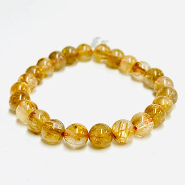 Gold Rutilated Quartz Crystal Bracelet 7.5 - 8mm - Ai Ne