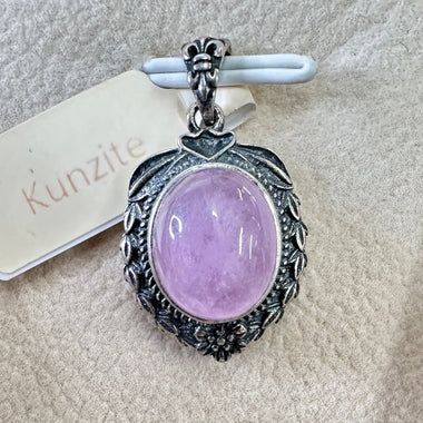 Kunzite Sterling Silver Crystal Pendant - Ai NeJewellery