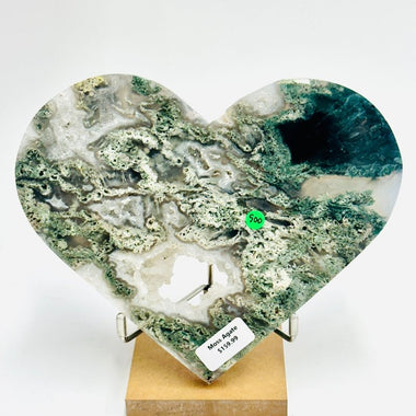 Moss Agate Crystal Large Heart 500 grams | 16.5cm - Ai Ne
