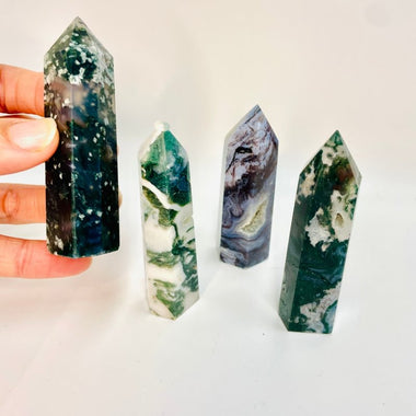 Moss Agate Crystal Point 7.5 cm - Ai Ne