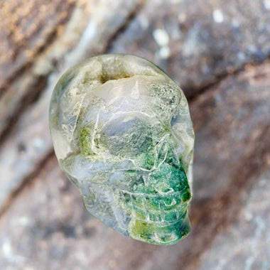 Moss Agate Crystal Skull 423 grams | 8.5cm - Ai Ne