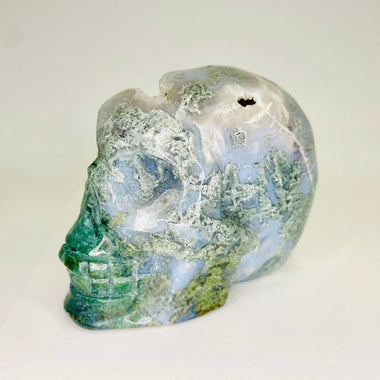 Moss Agate Crystal Skull 423 grams | 8.5cm - Ai Ne
