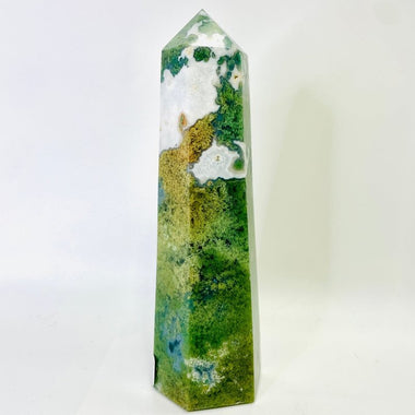 Moss Agate Crystal Tower 451 grams | 15.5cm - Ai Ne
