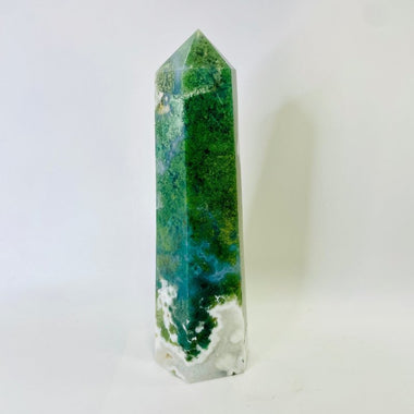 Moss Agate Crystal Tower 451 grams | 15.5cm - Ai Ne