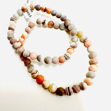 Pink Botswana 'A' Round Crystal Bracelet 6mm - Ai NeJewellery