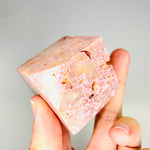 Pink Carnelian Crystal Diagonal Cube 4cm | 179grams - Ai Ne