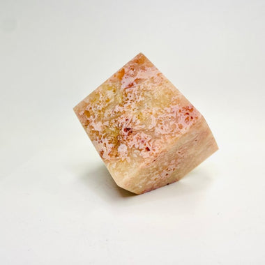 Pink Carnelian Crystal Diagonal Cube 4cm | 179grams - Ai Ne