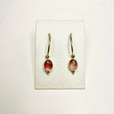 Pink Tourmaline Natural Crystal Earrings - Ai Ne