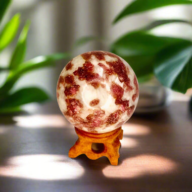 Pink Tourmaline Natural Crystal Sphere 214 grams - Ai Ne