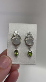 Peridot & Moonstone Crystal Earrings