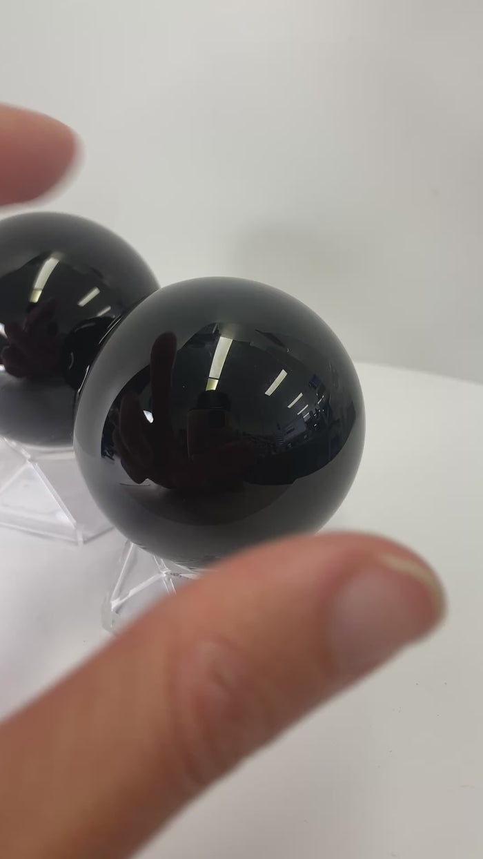 Genuine Black Obsidian Gemstone Crystal Sphere 5.5 cm